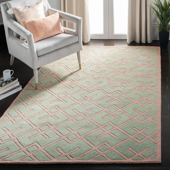 SAFAVIEH Chatham Ian Geometric Wool Area Rug, Green, 2' x 3'