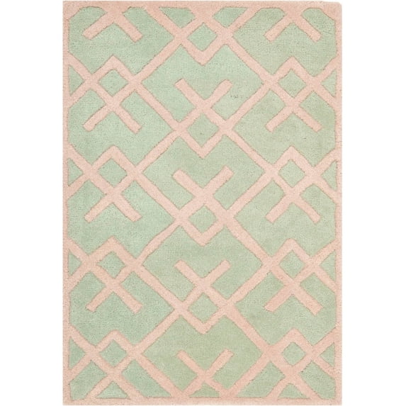SAFAVIEH Chatham Ian Geometric Wool Area Rug, Green, 3' x 5'
