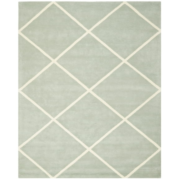 SAFAVIEH Chatham Isaac Geometric Diamonds Wool Area Rug, Grey/Ivory, 2' x 3'