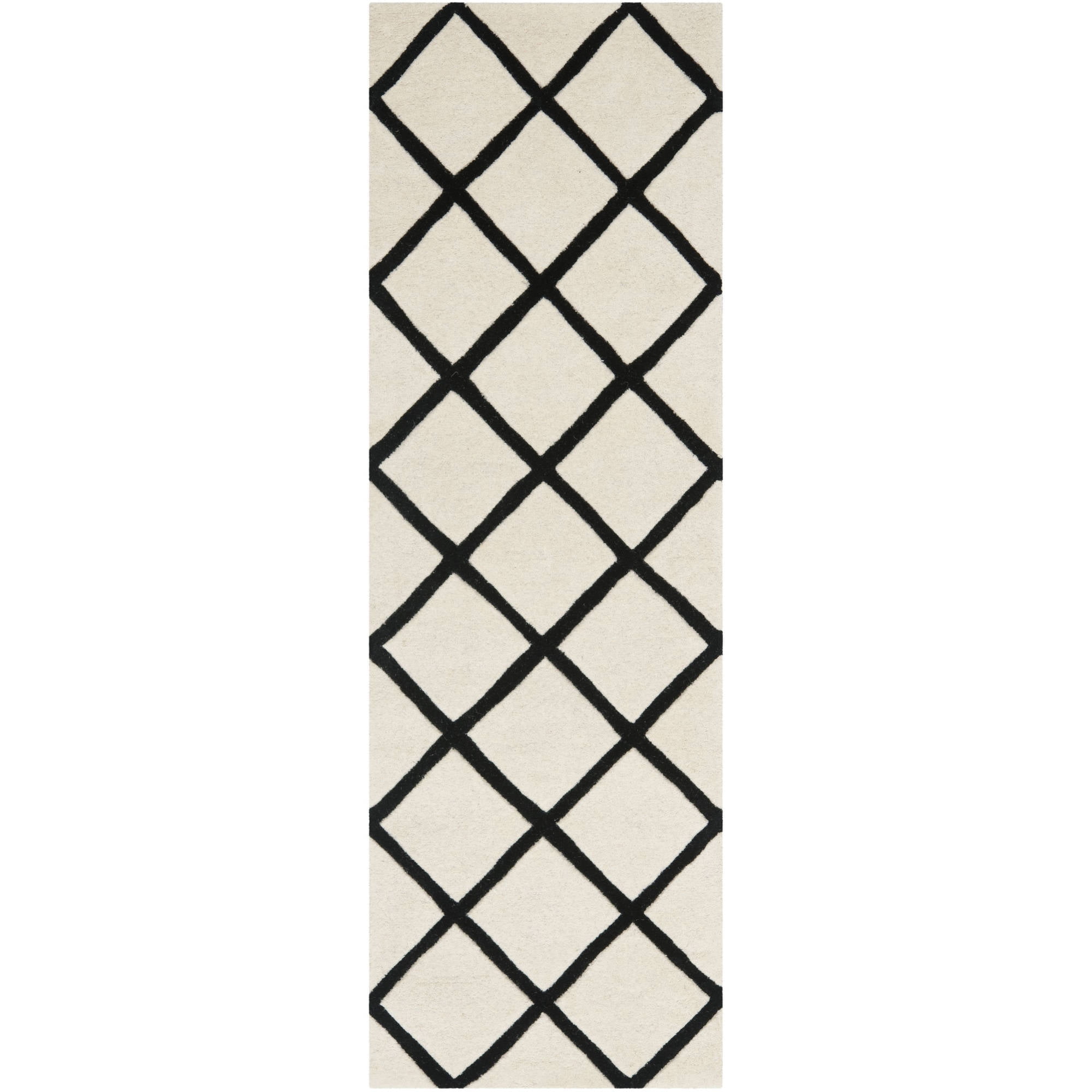 Elegant Hand-Tufted Wool Runner Rug in Purple Ivory, 2'3" x 7'