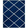 thumbnail image 1 of SAFAVIEH Chatham Isaac Geometric Wool Area Rug, Dark Blue/Ivory, 7' x 7' Round, 1 of 9