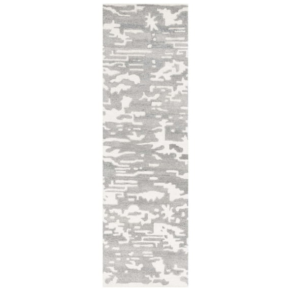SAFAVIEH Chatham Isidora Geometric Runner Rug, Grey/Ivory, 2'3" x 8'