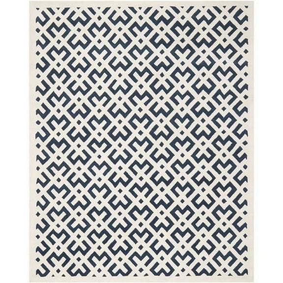 SAFAVIEH Chatham Jackson Geometric Wool Area Rug, Dark Blue/Ivory, 2' x 3'