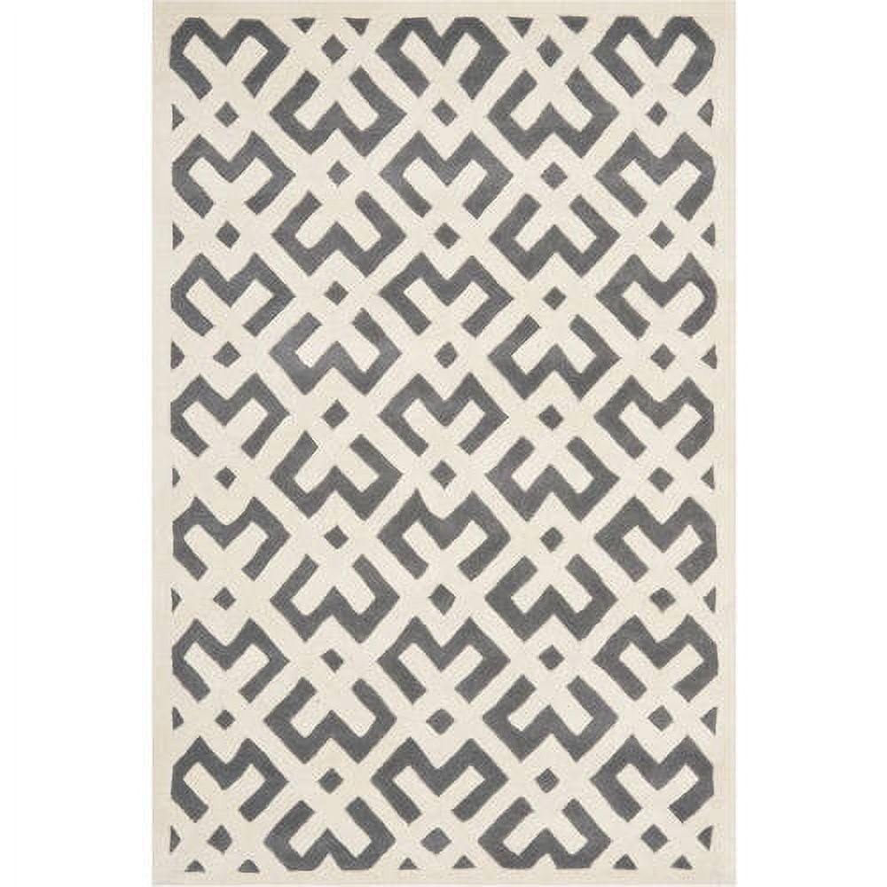Hand-Tufted Off-White Wool Rectangular 5'x8' Comfort Rug