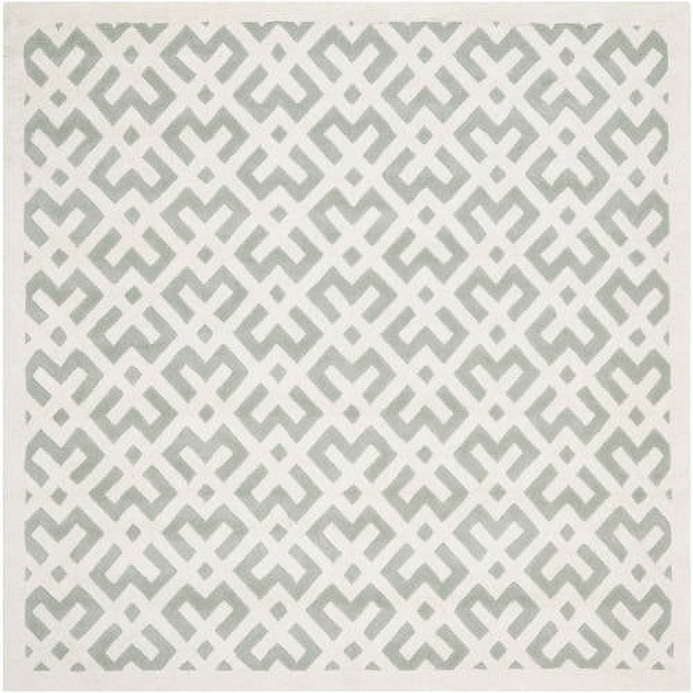 Desai Hand-Tufted Wool Off-White Quatrefoil 7' Square Rug