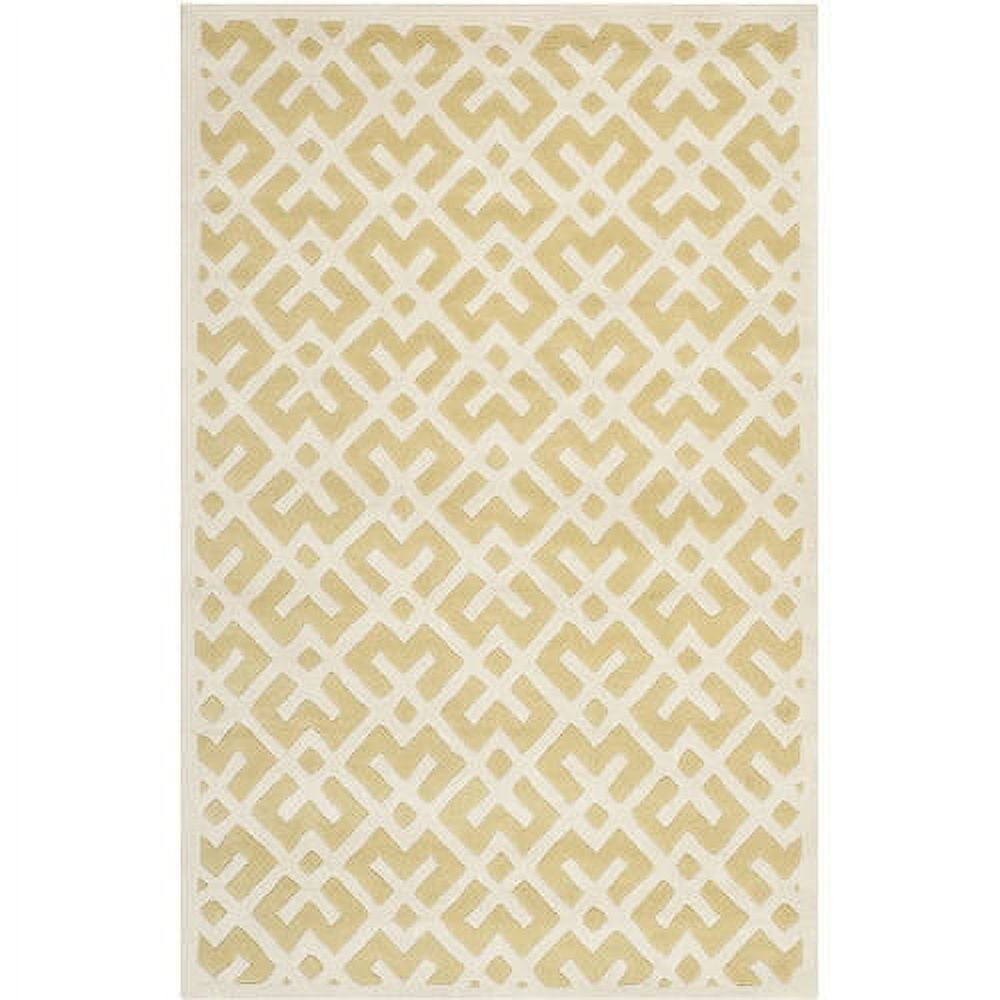 SAFAVIEH Chatham Jackson Geometric Wool Area Rug, Light Gold/Ivory, 8' x 10'