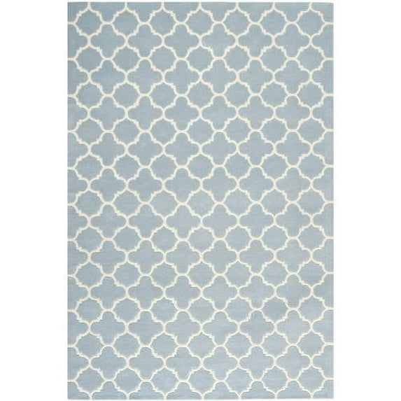 SAFAVIEH Chatham Jacob Geometric Quatrefoil Wool Area Rug, Blue/Ivory, 4' x 6'