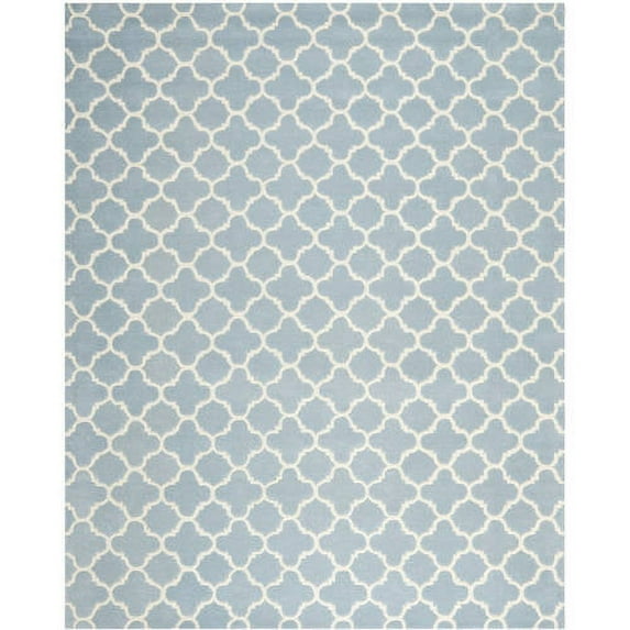 SAFAVIEH Chatham Jacob Geometric Wool Area Rug, Blue/Ivory, 8'9" x 12'