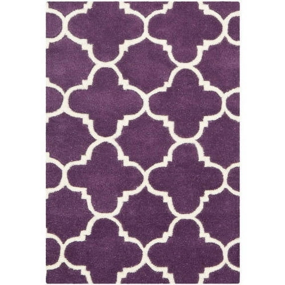 SAFAVIEH Chatham Jacob Geometric Wool Area Rug, Purple/Ivory, 3' x 5'