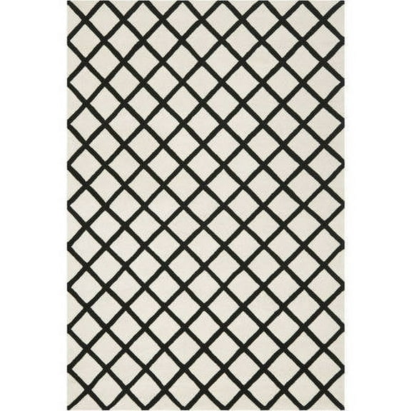 SAFAVIEH Chatham Jahn Geometric Diamonds Wool Area Rug, Ivory/Black, 4' x 6'