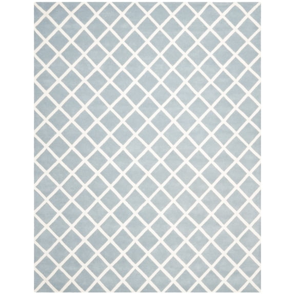 SAFAVIEH Chatham Jahn Geometric Wool Area Rug, Blue/Ivory, 3' x 5'