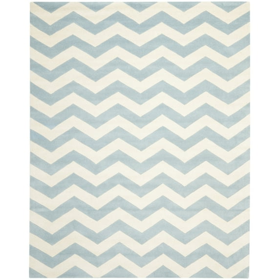 SAFAVIEH Chatham Jake Geometric Wool Area Rug, Blue/Ivory, 2' x 3'