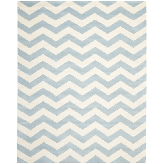 SAFAVIEH Chatham Jake Geometric Wool Area Rug, Blue/Ivory, 2' x 3'