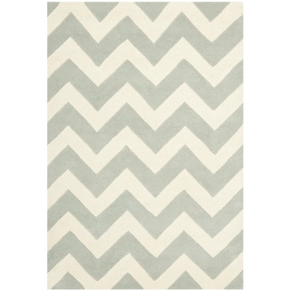 SAFAVIEH Chatham Jake Geometric Wool Area Rug, Grey/Ivory, 3' x 5'