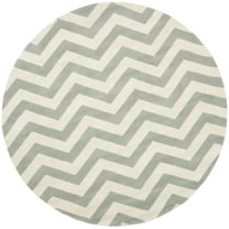 SAFAVIEH Chatham Jake Geometric Wool Area Rug, Grey/Ivory, 9' x 9' Round