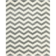 SAFAVIEH Chatham Jake Zigzag Stripes Wool Area Rug, Dark Grey/Ivory, 2' x 3'
