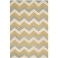 thumbnail image 1 of SAFAVIEH Chatham Jake Zigzag Stripes Wool Area Rug, Grey/Gold, 5' x 5' Square, 1 of 10