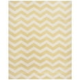 thumbnail image 1 of SAFAVIEH Chatham Jake Zigzag Stripes Wool Area Rug, Light Gold/Ivory, 5' x 5' Round, 1 of 10
