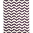 thumbnail image 1 of SAFAVIEH Chatham Jake Zigzag Stripes Wool Area Rug, Purple/Ivory, 9' x 9' Square, 1 of 9
