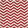 thumbnail image 1 of SAFAVIEH Chatham Jake Zigzag Stripes Wool Area Rug, Red/Ivory, 4' x 6', 1 of 9