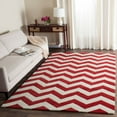 thumbnail image 1 of SAFAVIEH Chatham Jake Zigzag Stripes Wool Area Rug, Red/Ivory, 8'9" x 12', 1 of 5