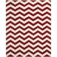 thumbnail image 1 of SAFAVIEH Chatham Jake Zigzag Stripes Wool Area Rug, Red/Ivory, 8' x 10', 1 of 9