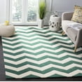 thumbnail image 1 of SAFAVIEH Chatham Jake Zigzag Stripes Wool Area Rug, Teal/Ivory, 6' x 9', 1 of 6