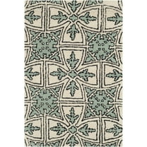 SAFAVIEH Chatham James Geometric Wool Area Rug, Light Blue/Ivory, 2' x 3'