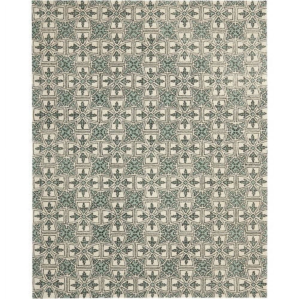 Elegant Light Blue Hand-Tufted Wool Area Rug, 8' x 10'