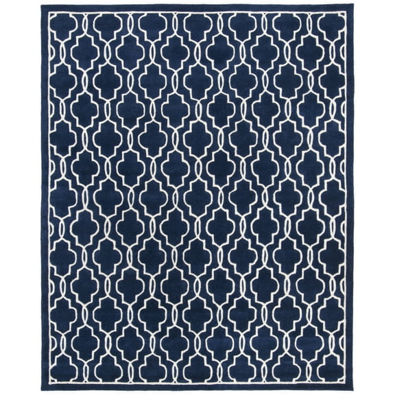 SAFAVIEH Chatham Jaymz Geometric Wool Area Rug, Dark Blue/Ivory, 2' x 3'