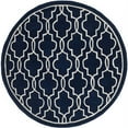 thumbnail image 1 of SAFAVIEH Chatham Jaymz Geometric Wool Area Rug, Dark Blue/Ivory, 5' x 5' Round, 1 of 10