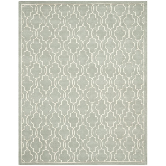 SAFAVIEH Chatham Jaymz Geometric Wool Area Rug, Grey/Ivory, 9' x 12'