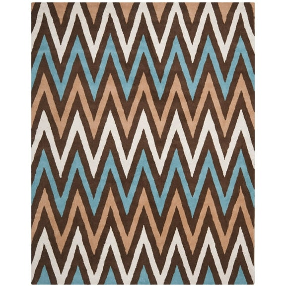 SAFAVIEH Chatham Jefferson Geometric Wool Area Rug, Brown/Multi, 2' x 3'
