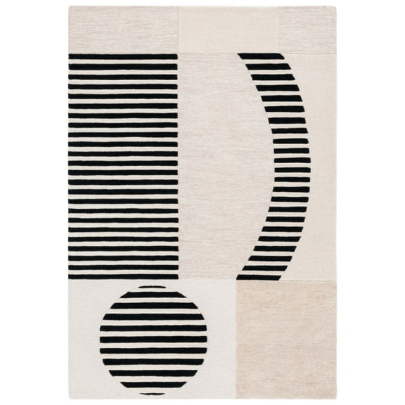SAFAVIEH Chatham Jolanta Abstract Area Rug, Ivory/Black, 8' x 10'