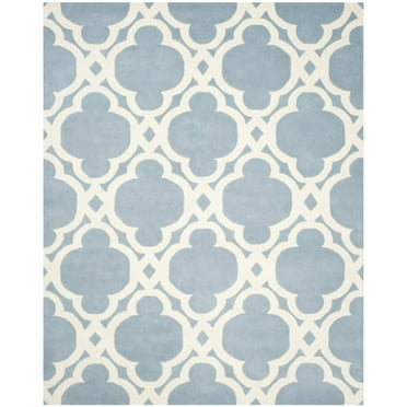 SAFAVIEH Chatham Karina Geometric Wool Area Rug, Blue/Ivory, 2' x 3'