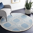 thumbnail image 1 of SAFAVIEH Chatham Shaelyn Geometric Wool Area Rug, Blue/Ivory, 5' x 5' Round, 1 of 11