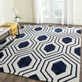 thumbnail image 1 of SAFAVIEH Chatham Zeke Geometric Wool Area Rug, Dark Blue/Ivory, 3' x 5', 1 of 7