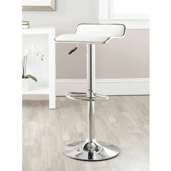SAFAVIEH Chaunda Contemporary Swivel Bar Stool, White
