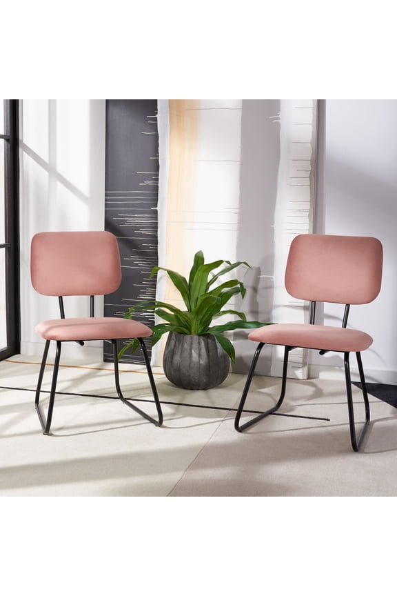 Chavelle Modern Accent Side Chair, Dusty Rose, Set of 2