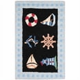 thumbnail image 1 of SAFAVIEH Chelsea Agatha Sea Lovers Wool Area Rug, Black, 1'8" x 2'6", 1 of 10