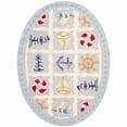 thumbnail image 1 of SAFAVIEH Chelsea Agatha Sea Lovers Wool Area Rug, Ivory, 4'6" x 6'6" Oval, 1 of 10