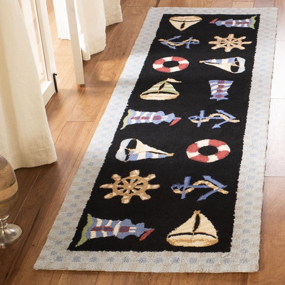 Safavieh Chelsea Agatha Geometric Runner Rug, Black, 2'6" x 10'