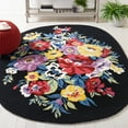 thumbnail image 1 of Safavieh Chelsea Ainsley Floral Area Rug, Black/Rose, 6' x 9' Oval, 1 of 11