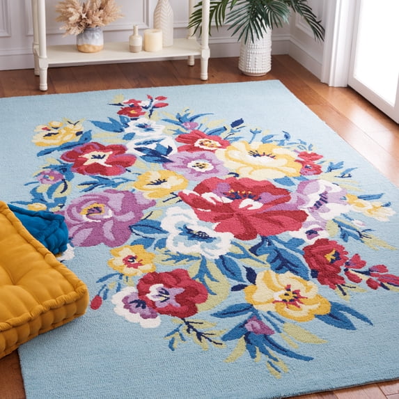 Safavieh Chelsea Ainsley Floral Area Rug, Blue/Rose, 6' x 9'