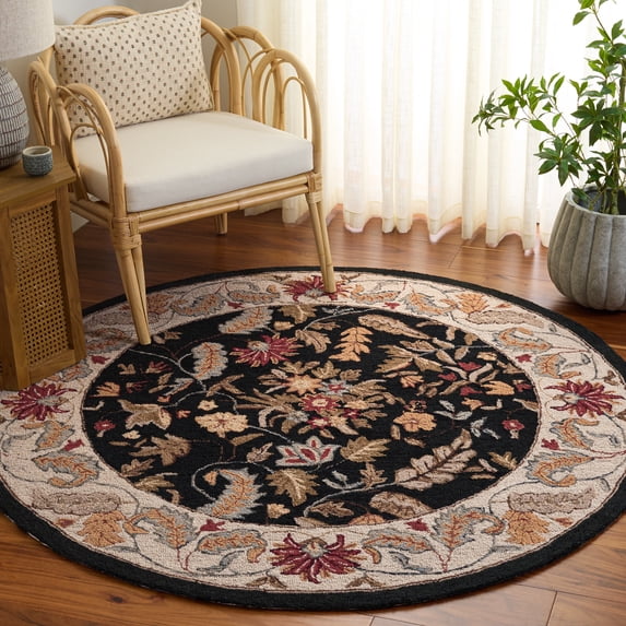 Safavieh Chelsea Alaia Oriental Area Rug, Black, 5'6" x 5'6" Round