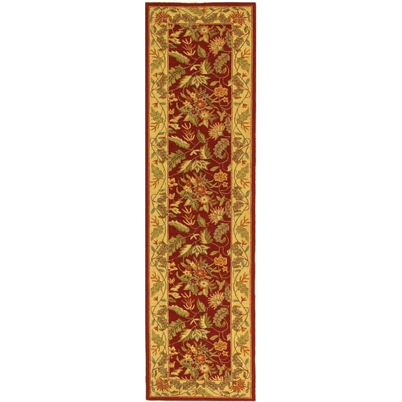 SAFAVIEH Chelsea Alaia Floral Wool Runner Rug, Red, 2'6" x 8'