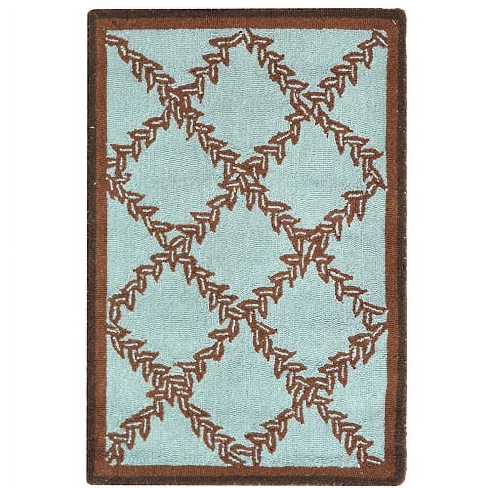 Geometric Border Rug SAFAVIEH Chelsea Alecia Geometric Borders Wool Area Rug, Blue/Brown, 8 ...
