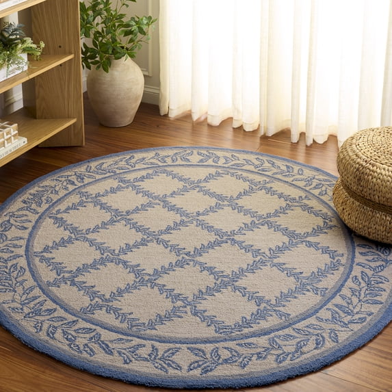 Safavieh Chelsea Alecia Geometric Area Rug, Ivory/Light Blue, 8' x 8' Round