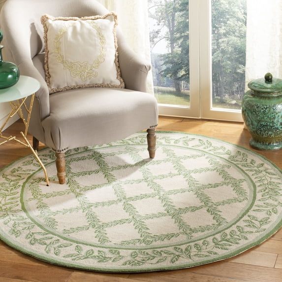 Safavieh Chelsea Alecia Geometric Area Rug, Ivory/Light Green, 3' x 3' Round