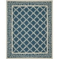 thumbnail image 1 of SAFAVIEH Chelsea Alecia Geometric Borders Wool Area Rug, Navy/Cream, 4'6" x 6'6" Oval, 1 of 9